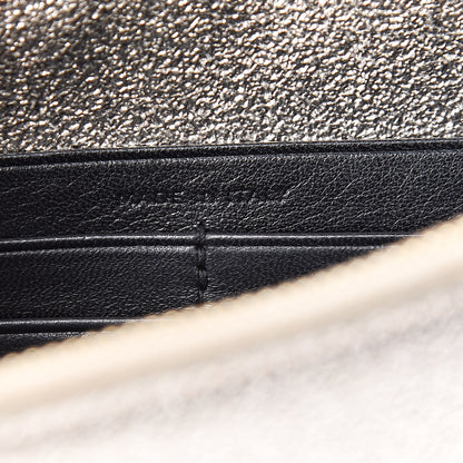 Saint Laurent Metallic Calfskin Classic Monogram Kate Tassel Chain Wallet Platine 6 of 12