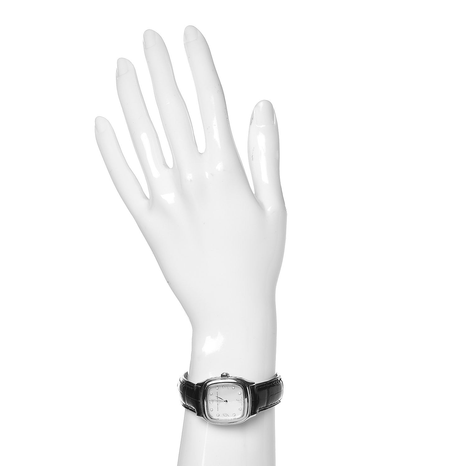 David Yurman Stainless Steel Alligator Diamond 25mm Thoroughbred Quartz Watch 2 of 8