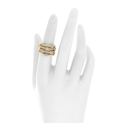 David Yurman 18K Yellow Gold Diamond 4 Row Confetti Ring 52 6 2 of 4