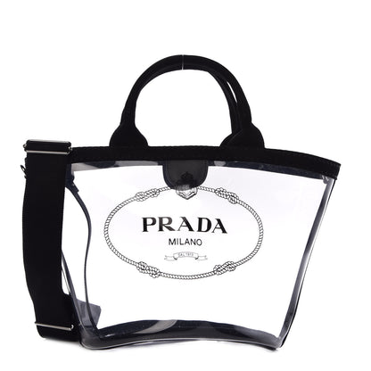 Prada Plexiglass Canapa Small Shopper Tote Black 1 of 7
