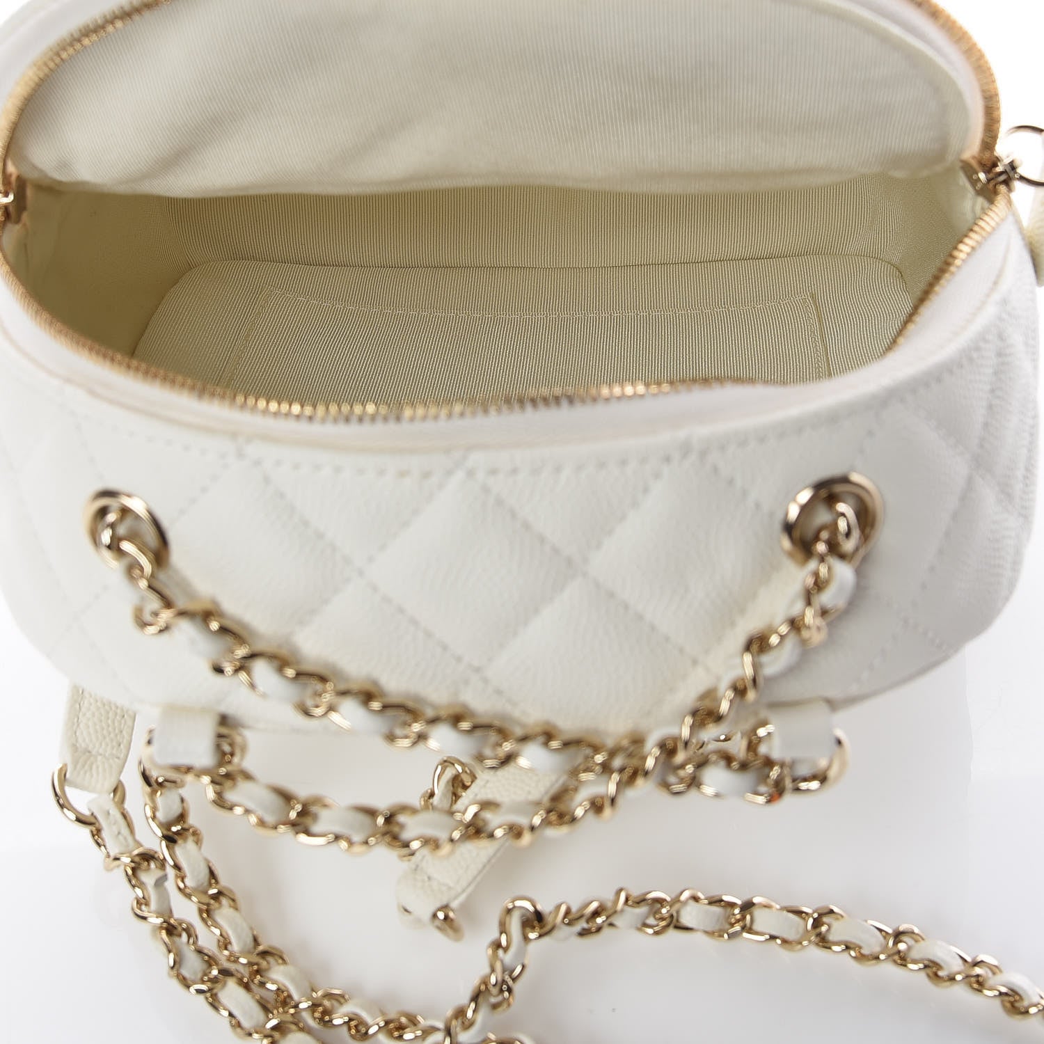 Chanel Caviar Quilted Small CC Day Backpack White 5 of 9