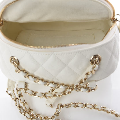 Chanel Caviar Quilted Small CC Day Backpack White 5 of 9
