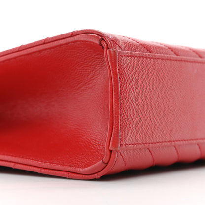 Saint Laurent Grain De Poudre Matelasse Chevron Large Monogram Satchel Lipstick Red 9 of 10