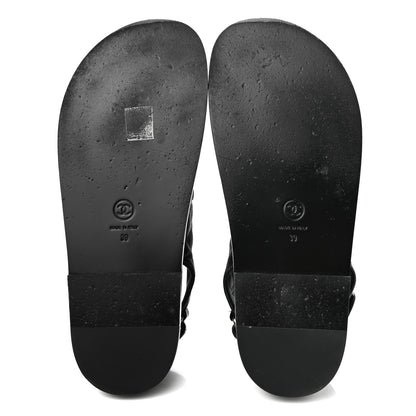 Chanel Grained Calfskin Velcro Dad Sandals 39 Black 5 of 8