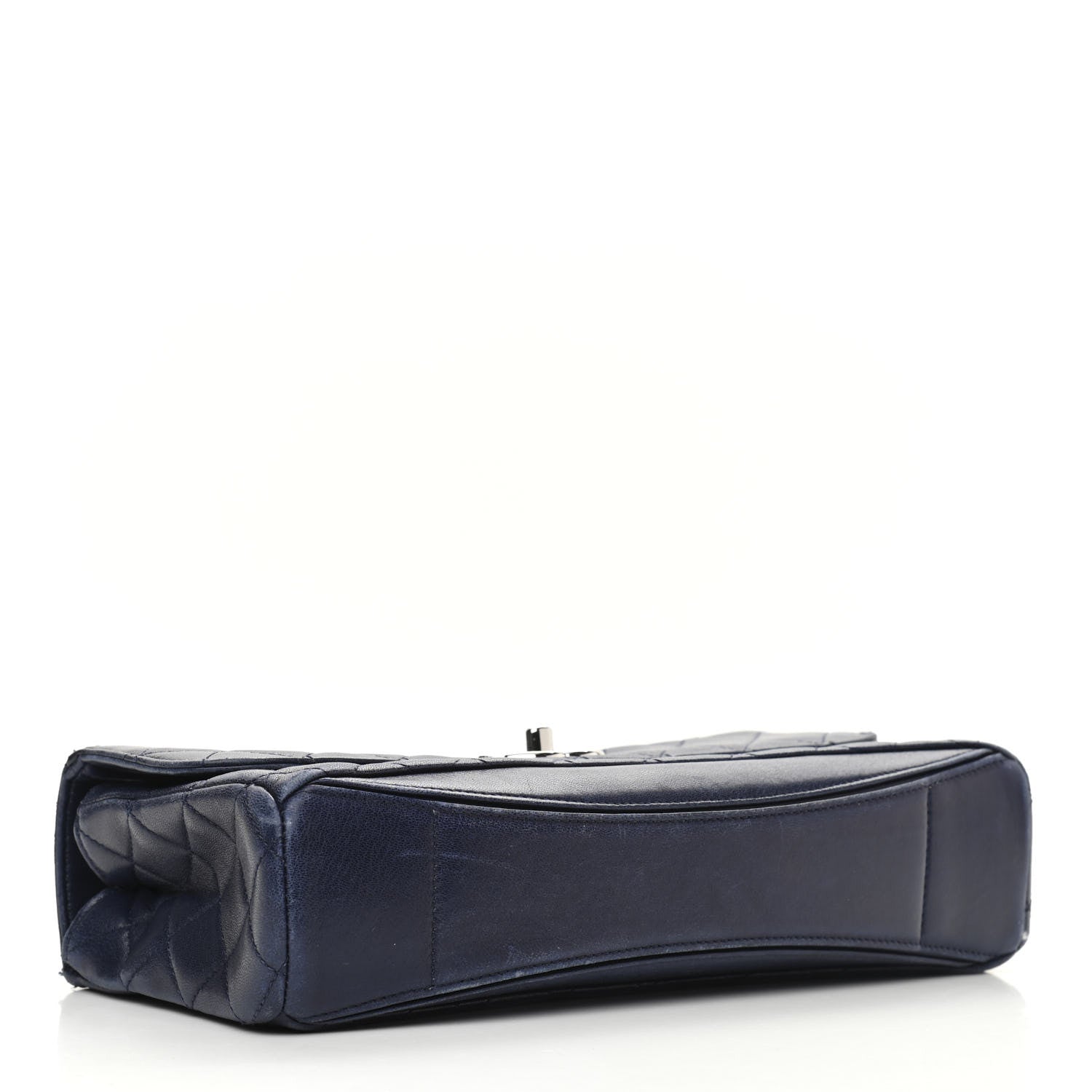 Chanel Lambskin Quilted Flap Shoulder Bag Navy Blue 4 of 11