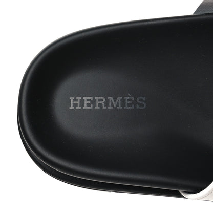 Hermes Calfskin Womens Chypre Sandals 37.5 White 8 of 9