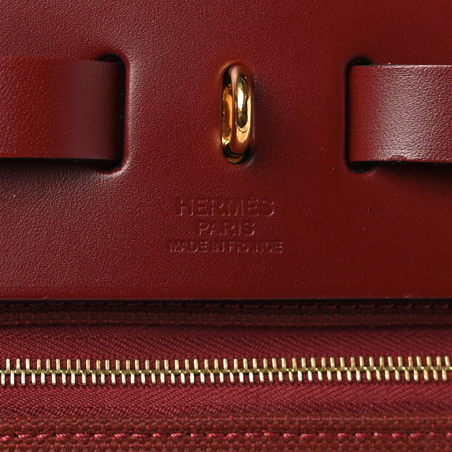 Hermes Criss Viking Vache Hunter Herbag Zip Retourne 31 PM Ecru Framboise Rouge 7 of 11