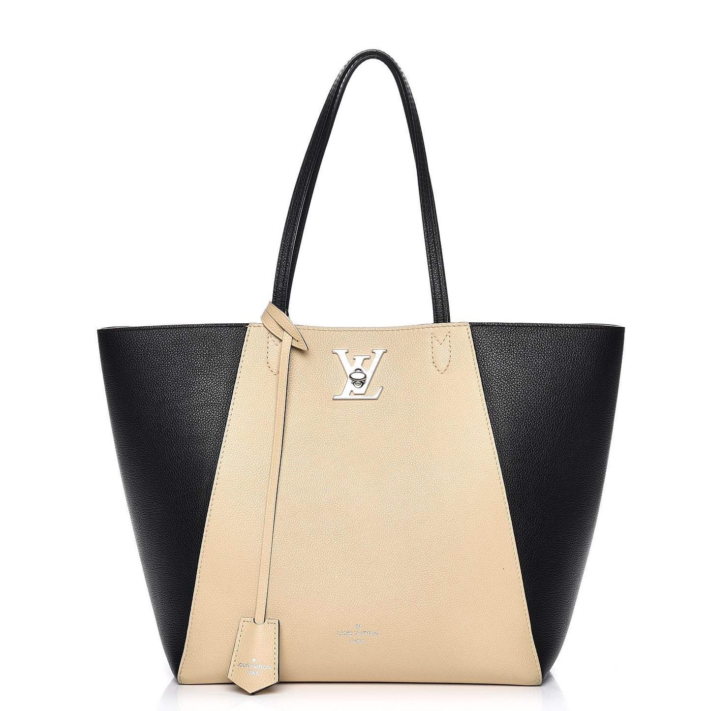 Calfskin Lockme Cabas Vanille Black