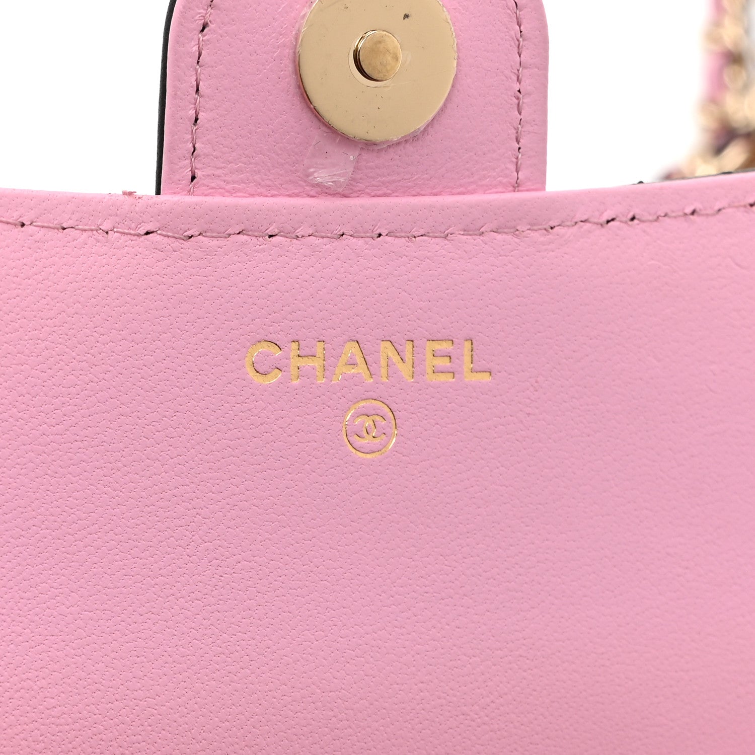 Chanel Lambskin Quilted Flap Phone Holder With Chain Black Lilac 6 of 11