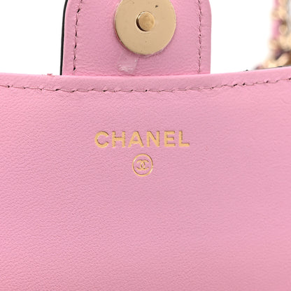Chanel Lambskin Quilted Flap Phone Holder With Chain Black Lilac 6 of 11