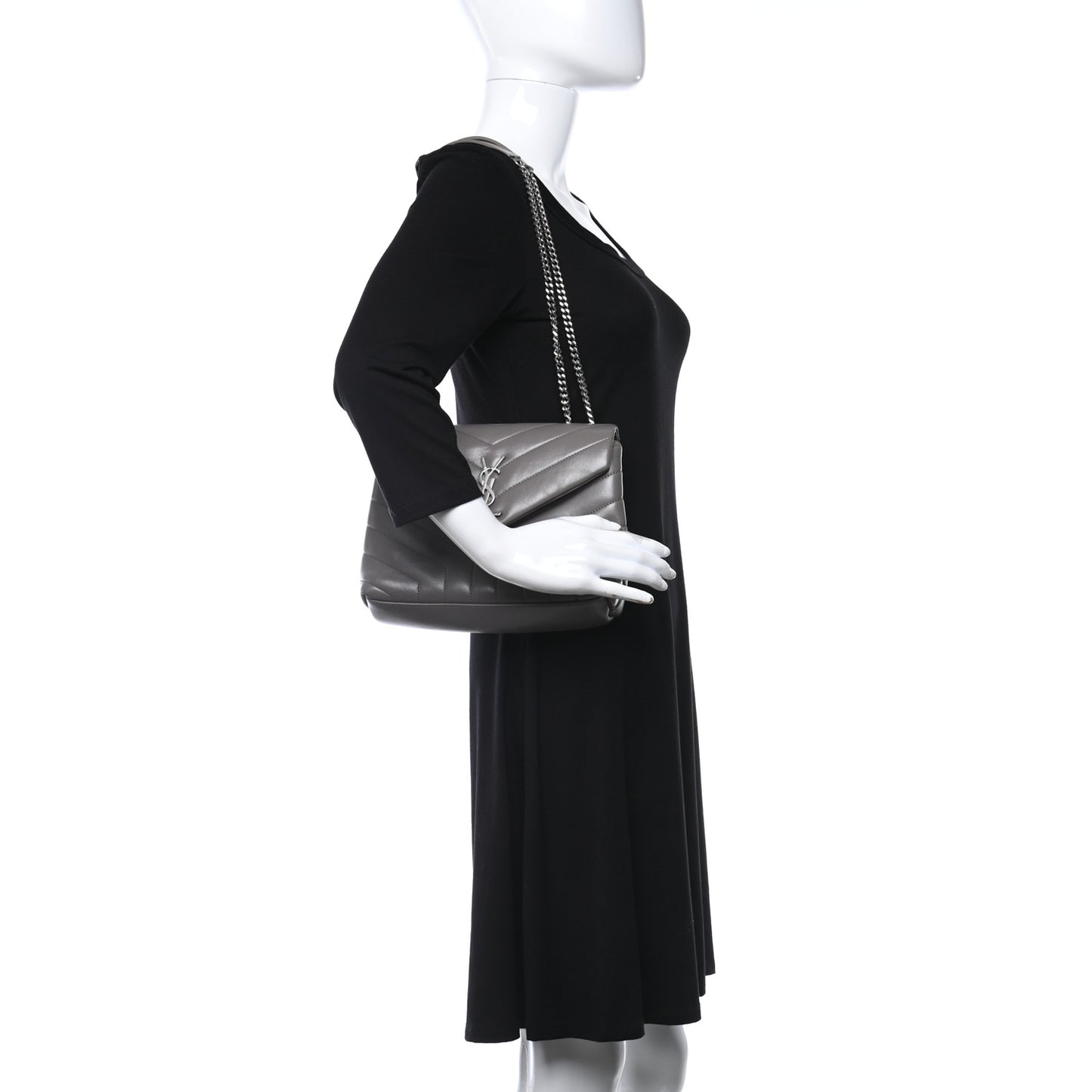 Calfskin Y Quilted Monogram Small Loulou Chain Satchel Earth