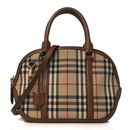 Burberry Horseferry Check Small Orchard Bowling Bag Tan 1 of 11