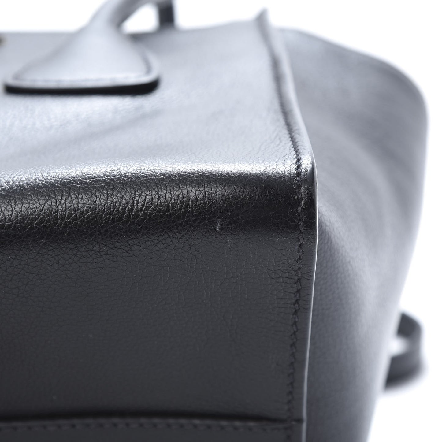 Glace Calf Small Twin Pocket Tote Black