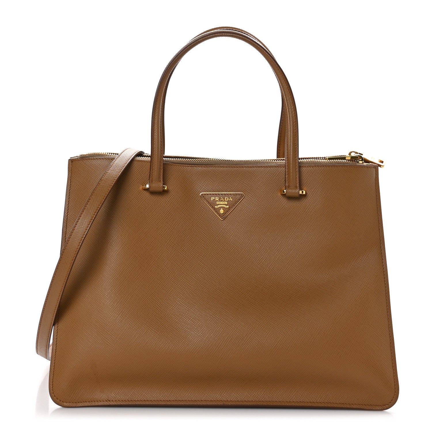 Prada Saffiano Cuir Shopping Tote Caramel 1 of 12