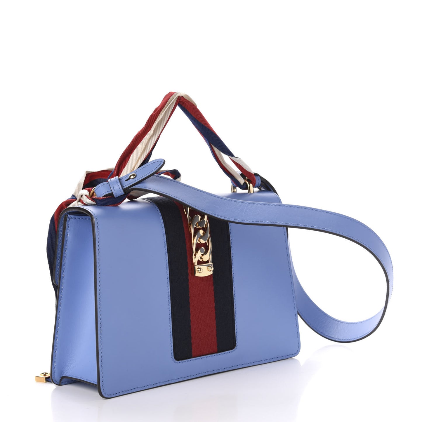 Calfskin Small Sylvie Shoulder Bag Clear Sky Blue