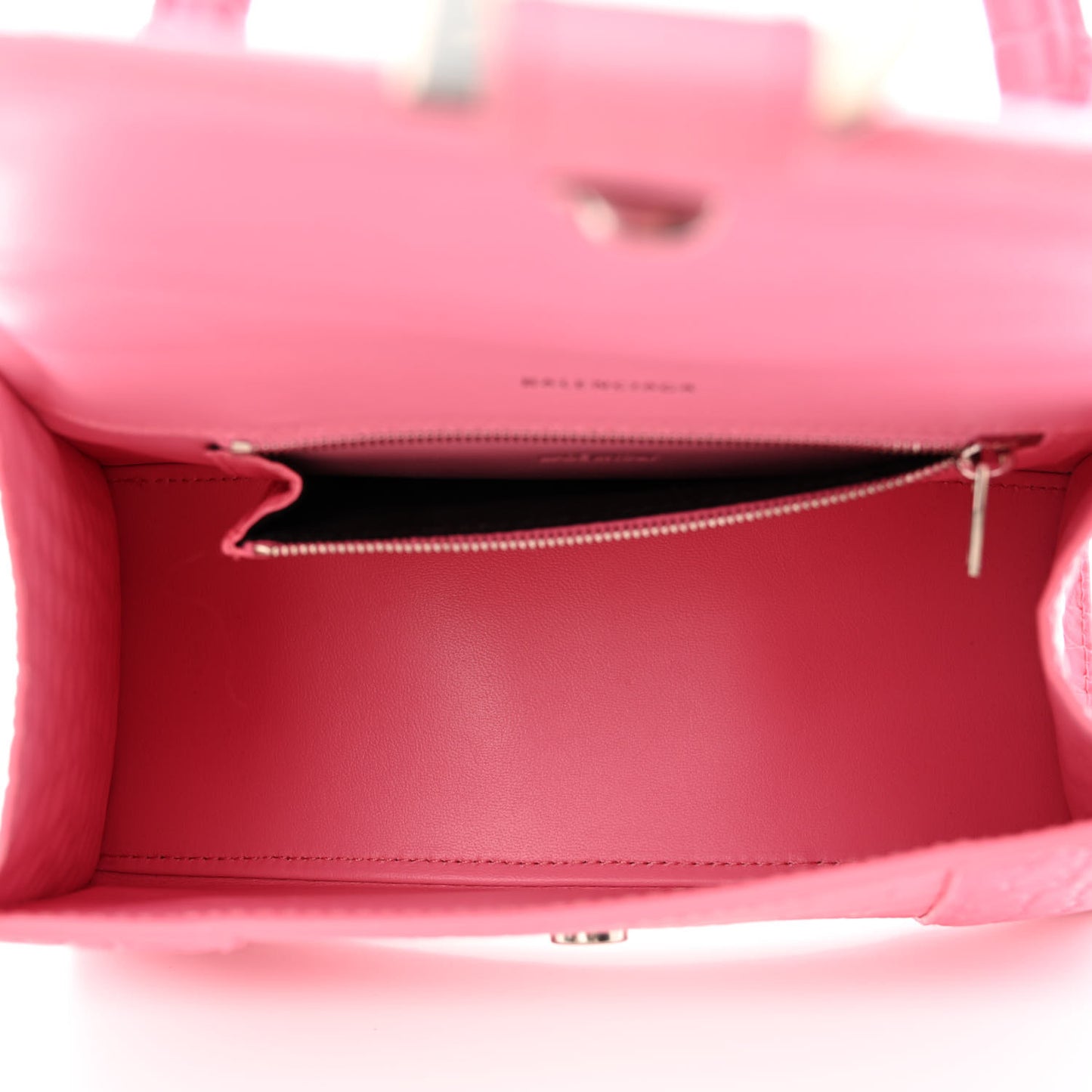 Calfskin Crocodile Embossed Degrade Small Hourglass Top Handle Bag Sweet Pink