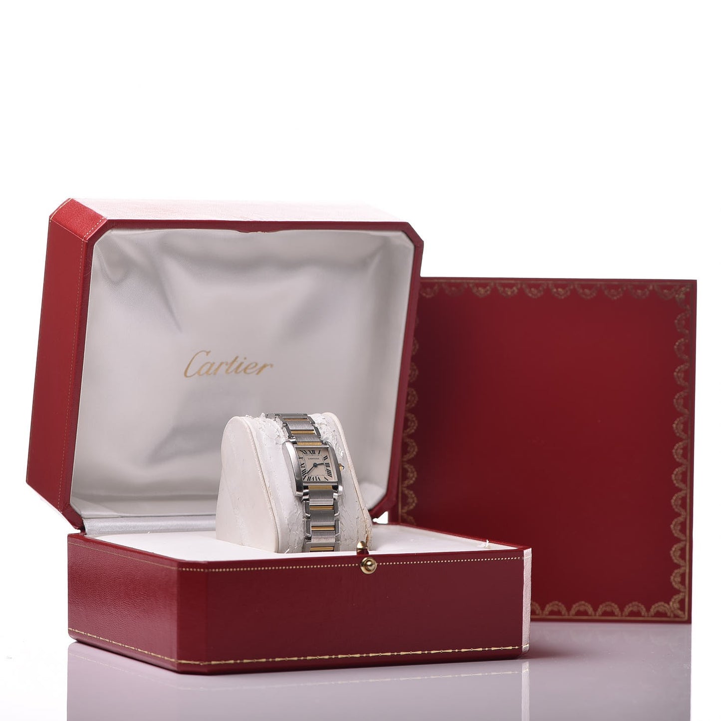 Stainless Steel 18K Yellow Gold 20mm Tank Francaise Quartz Watch