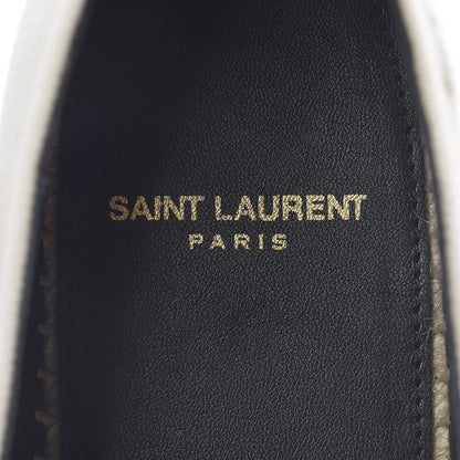 Saint Laurent Canvas Elba Logo Embroidered Espadrilles 35 Panna 7 of 10
