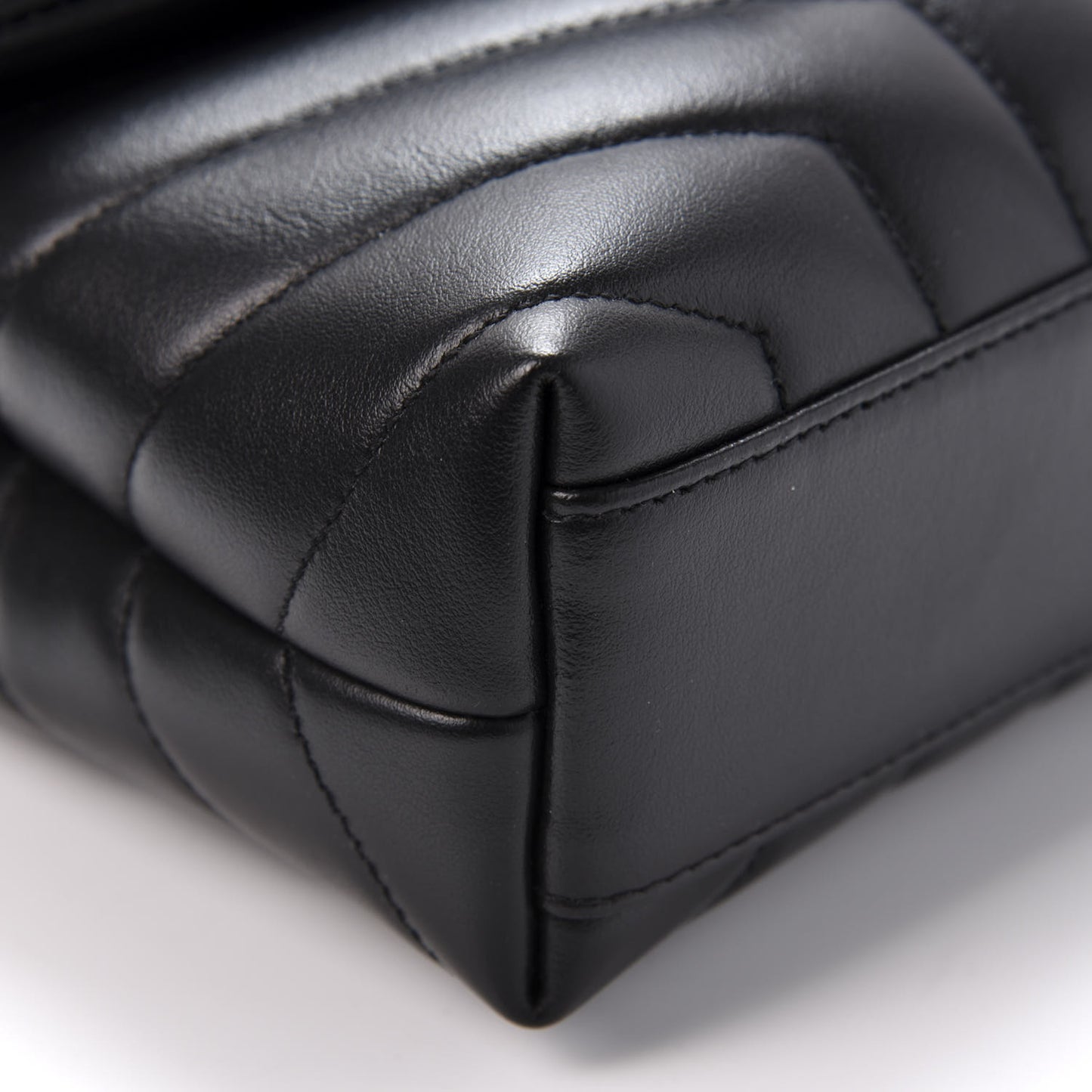 Calfskin Y Quilted Monogram Toy Loulou Crossbody Bag Black