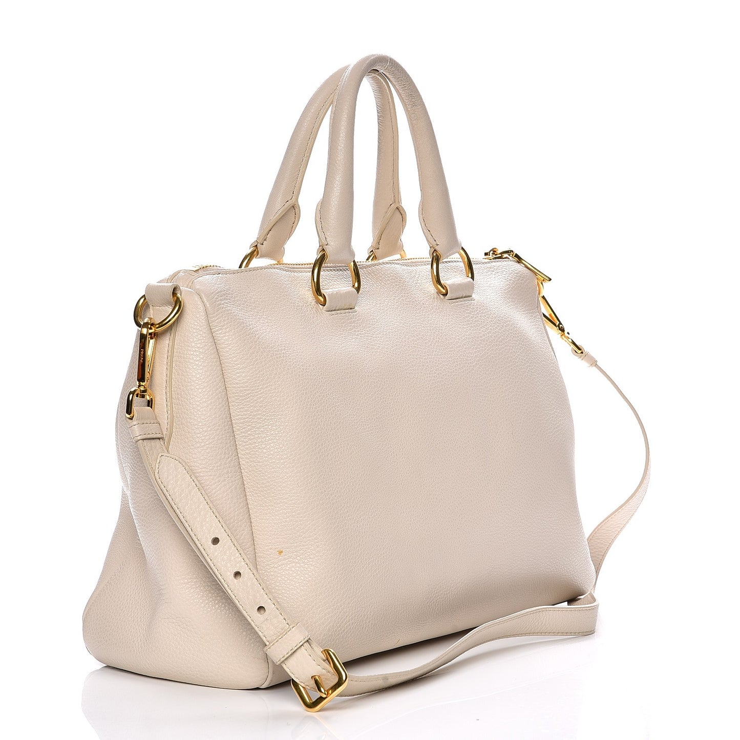 Vitello Daino Top Handle Zip Tote Sabbia