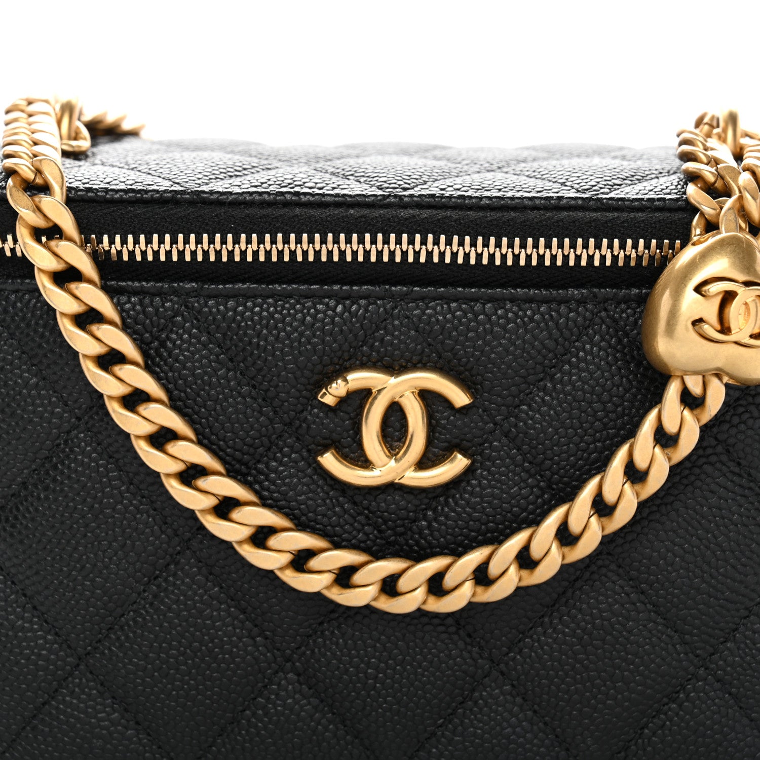 Chanel Caviar Quilted Sweetheart Vanity Case Black 9 of 12