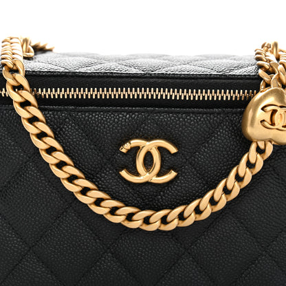 Chanel Caviar Quilted Sweetheart Vanity Case Black 9 of 12