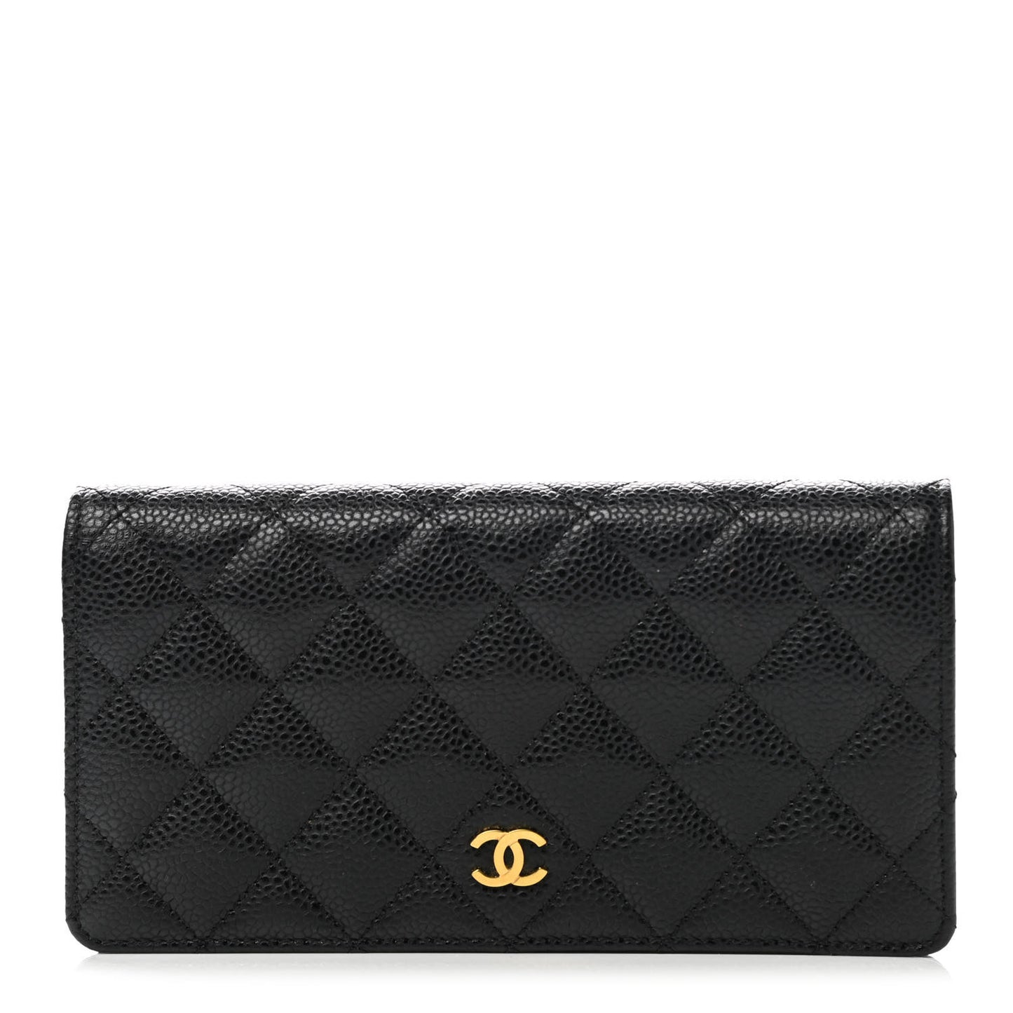 Caviar Quilted Yen Wallet Black