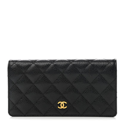 Chanel Caviar Quilted Yen Wallet Black 1 of 11