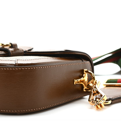 Gucci GG Supreme Monogram Azalea Calfskin Web Mini Horsebit 1955 Shoulder Bag Beige Ebony Brown Sugar 10 of 10