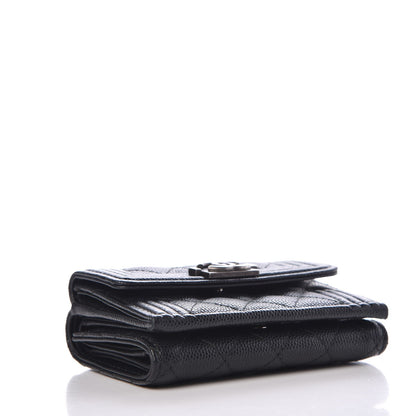 Chanel Caviar Quilted Small Boy Flap Wallet Black 4 of 9