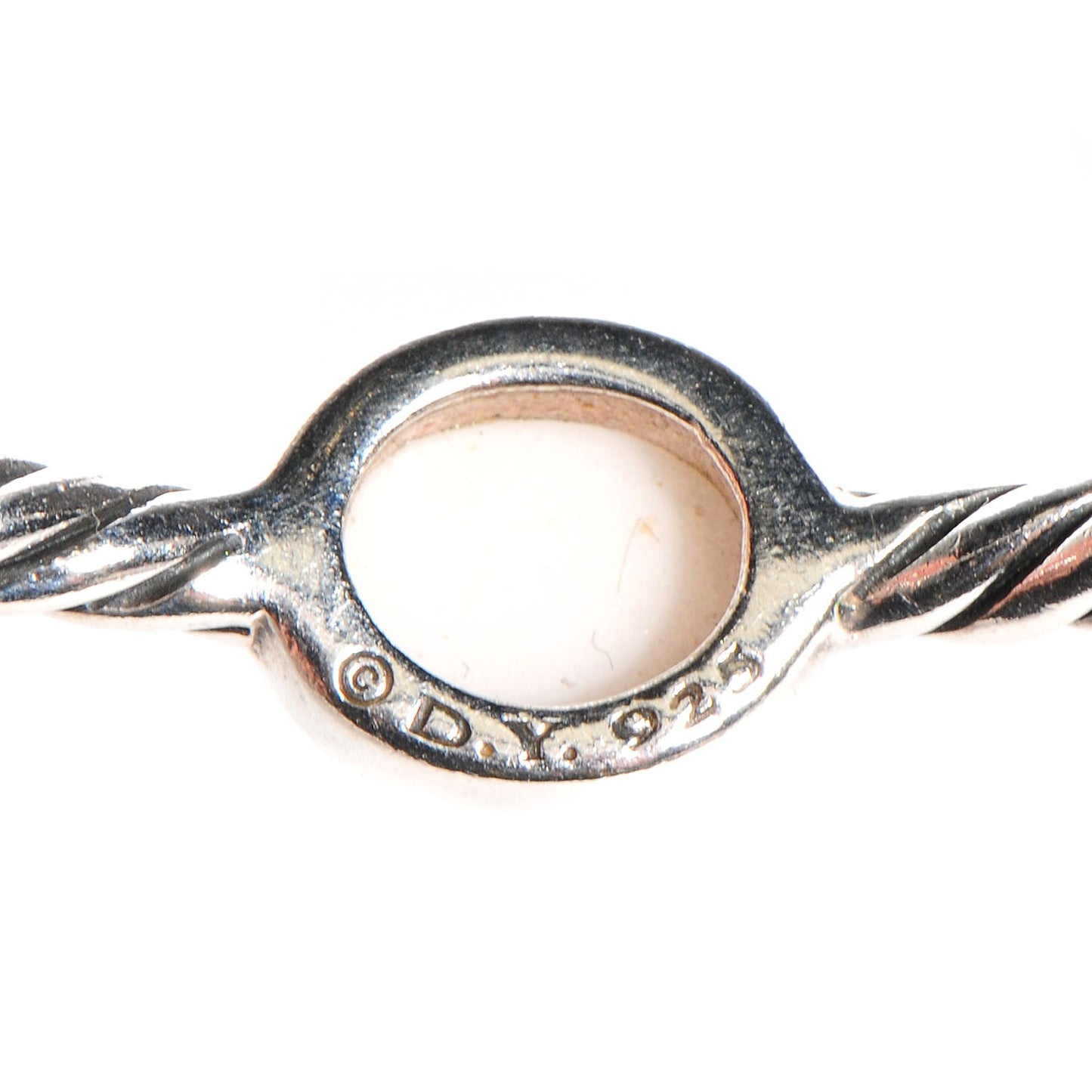 Sterling Silver White Agate 3mm Color Classics Four Station Bangle Bracelet