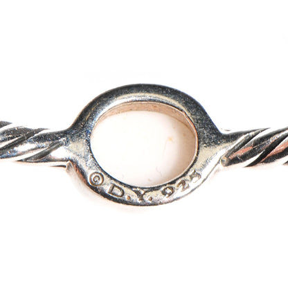 David Yurman Sterling Silver White Agate 3mm Color Classics Four Station Bangle Bracelet 3 of 4