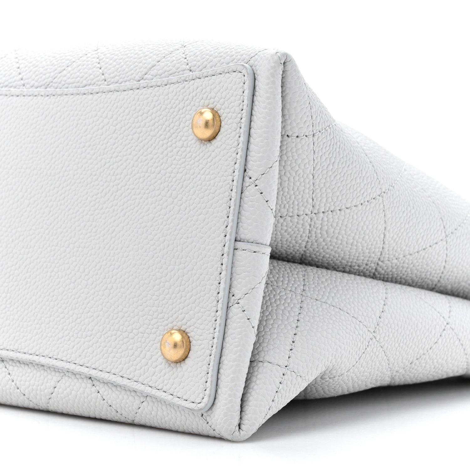 Chanel Grained Calfskin Stitched Small Drawstring Bag Grey 9 of 12