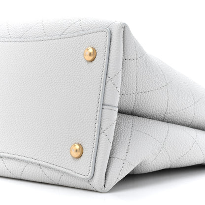 Chanel Grained Calfskin Stitched Small Drawstring Bag Grey 9 of 12