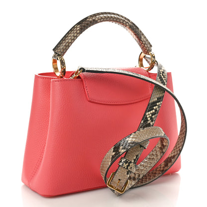 Louis Vuitton Taurillon Snakeskin Capucines PM Coral 2 of 8