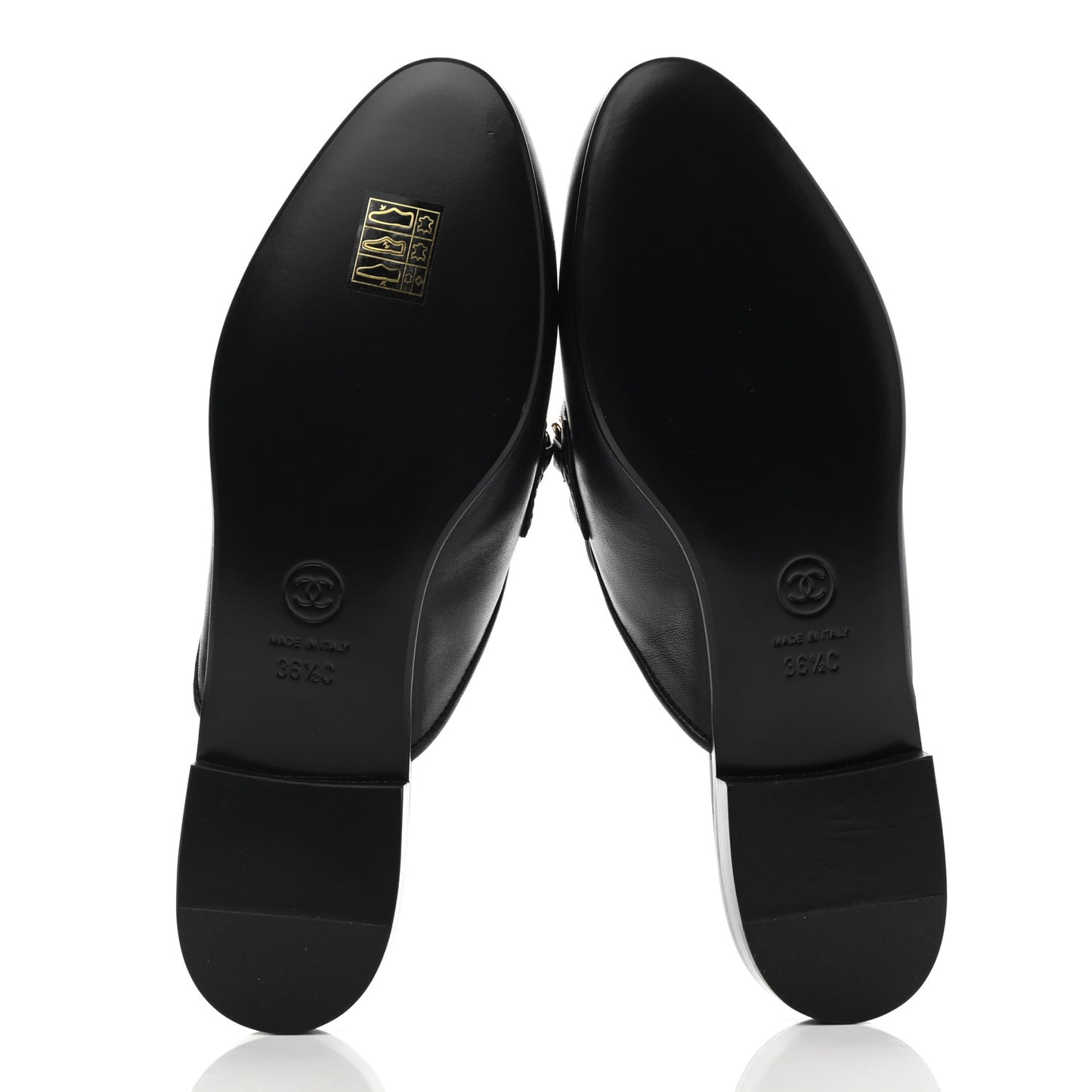 Lambskin Chain CC Mules 36.5 Black