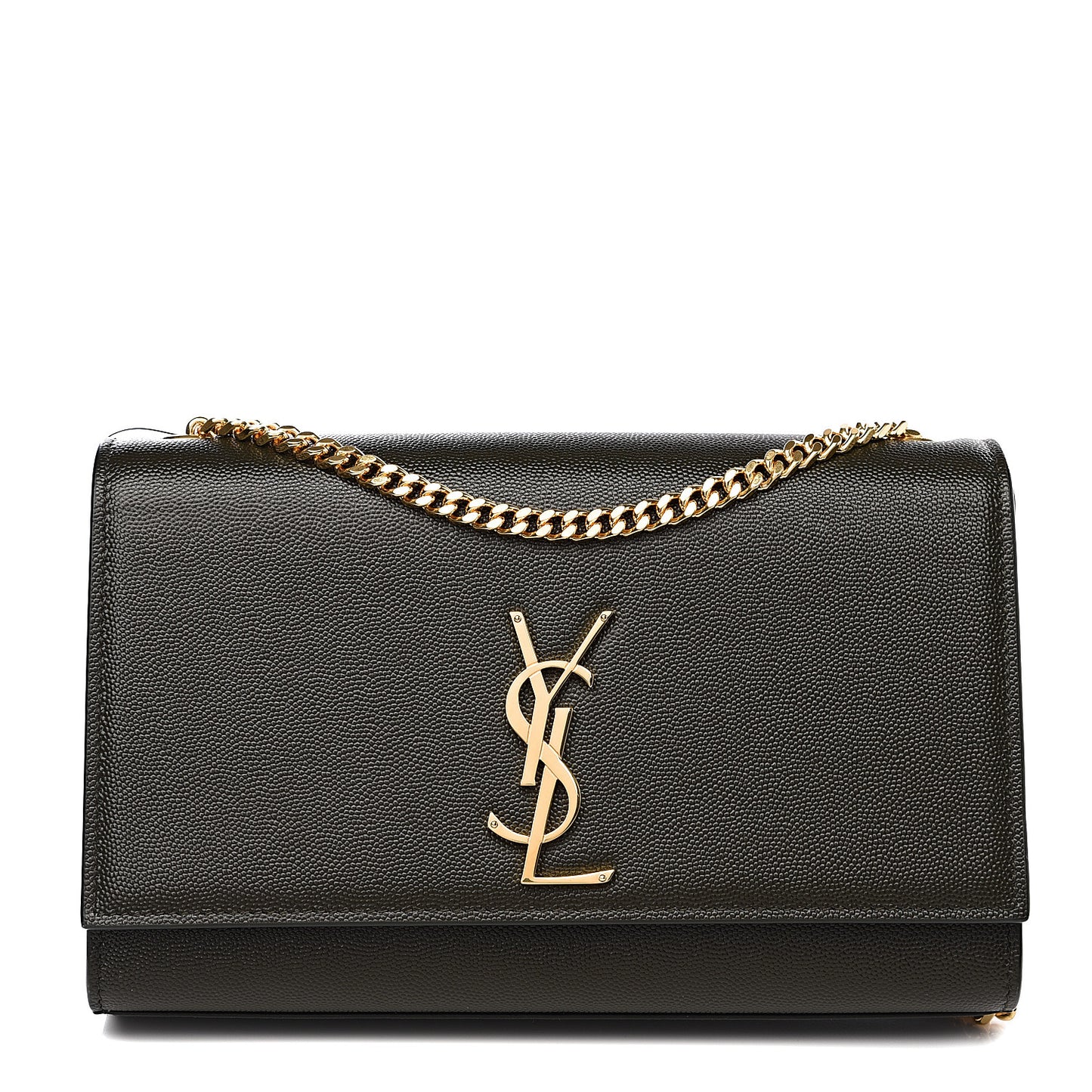 Grain De Poudre Medium Classic Monogram Kate Satchel Dark Tea