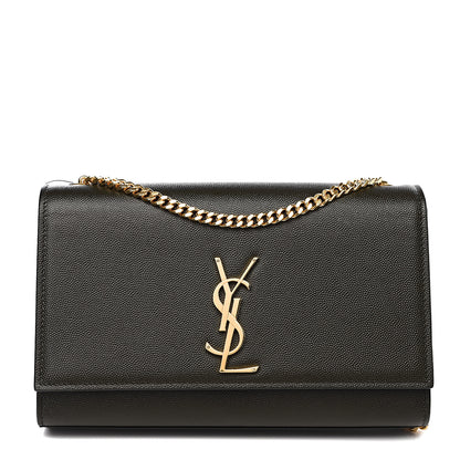 Saint Laurent Grain De Poudre Medium Classic Monogram Kate Satchel Dark Tea 1 of 9