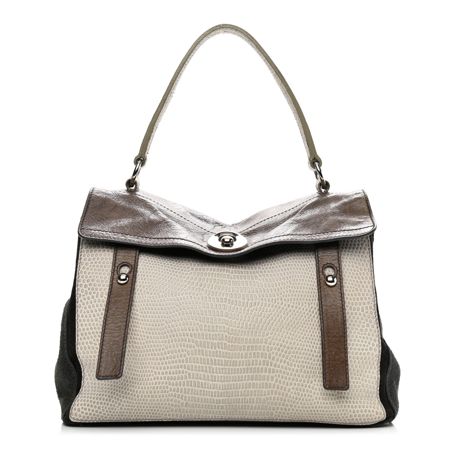 Saint Laurent Calfskin Lizard Embossed Medium Muse Two Brown 1 of 16