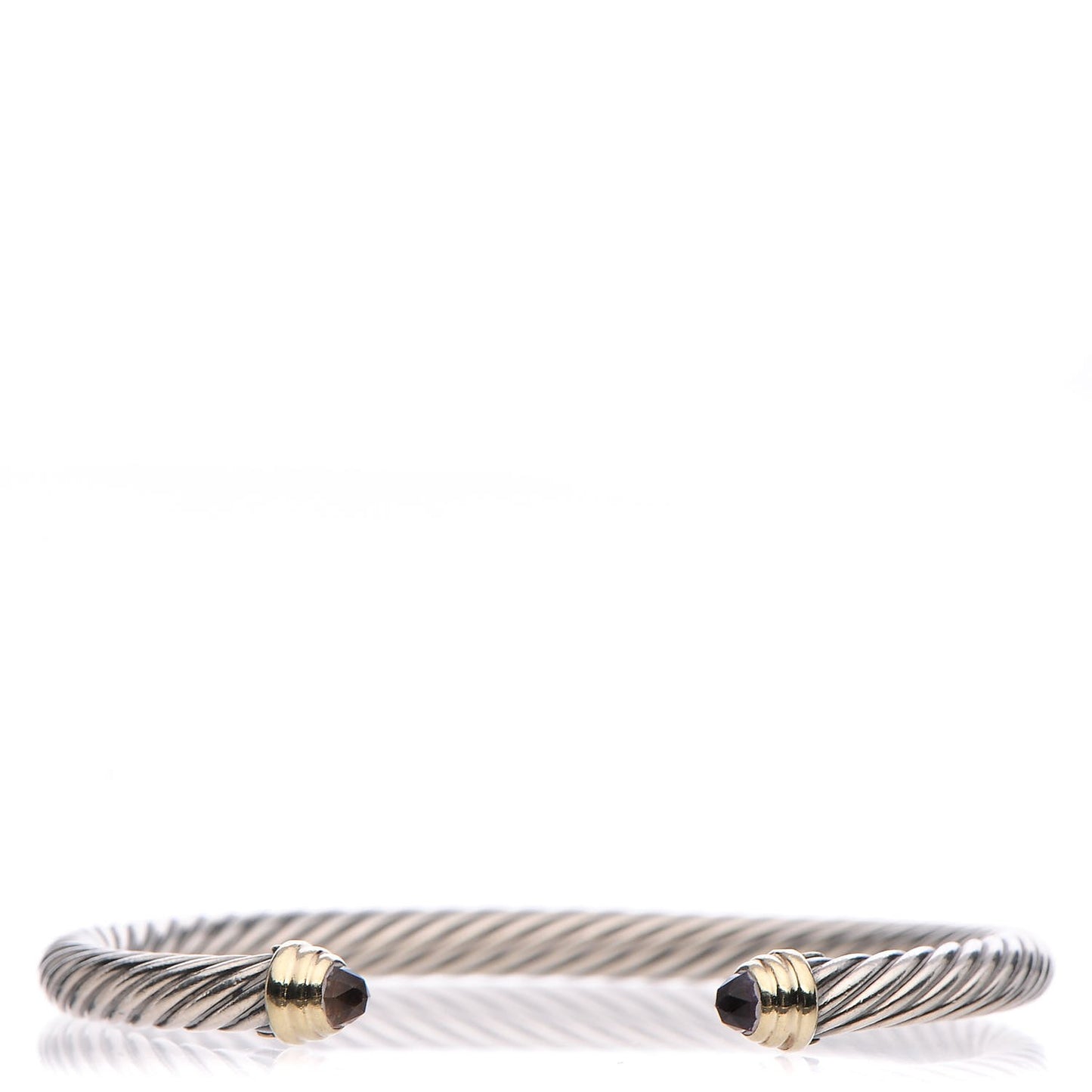 Sterling Silver 14K Yellow Gold Amethyst 5mm Cable Classics Petite Color Bracelet