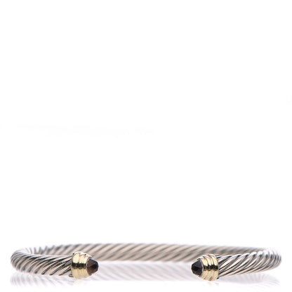 David Yurman Sterling Silver 14K Yellow Gold Amethyst 5mm Cable Classics Petite Color Bracelet 1 of 5