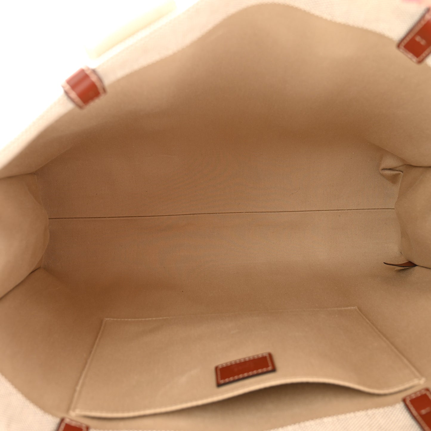 Cotton Calfskin Large Woody Ribbon Tote White Brown