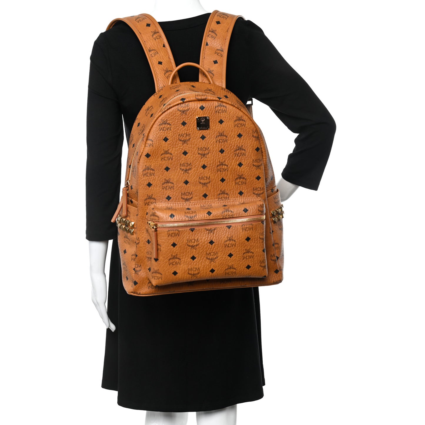 Visetos Medium Side Studs Stark Backpack Cognac