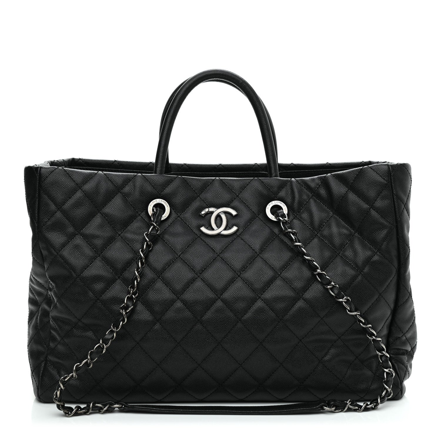 Chanel Caviar Quilted Large Coco Handle Shopping Tote Black 1 of 12