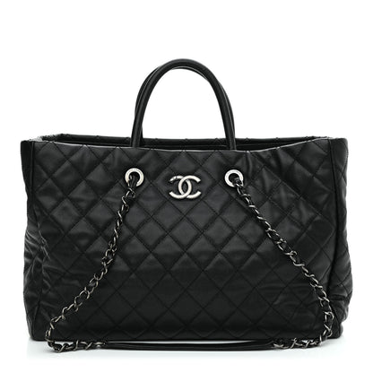 Chanel Caviar Quilted Large Coco Handle Shopping Tote Black 1 of 12