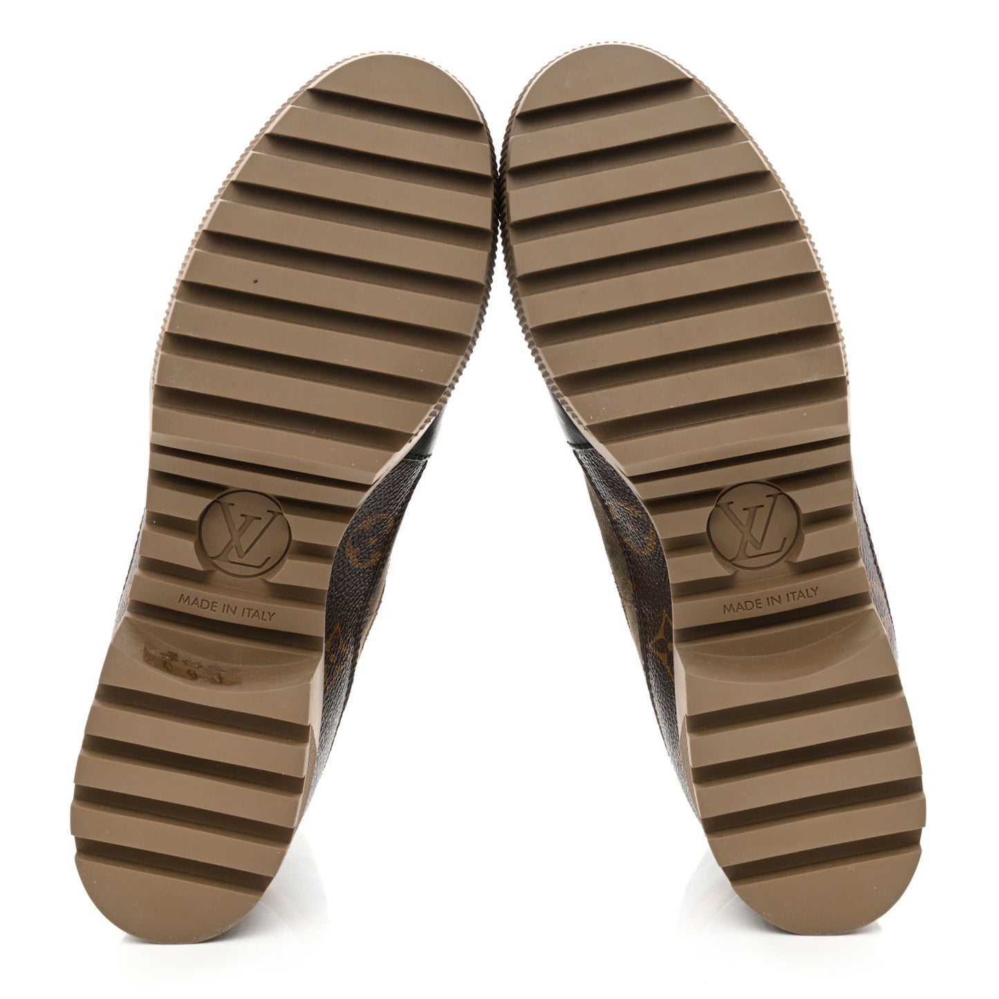 Suede Calfskin Monogram Laureate Platform Desert Boots 40 Beige