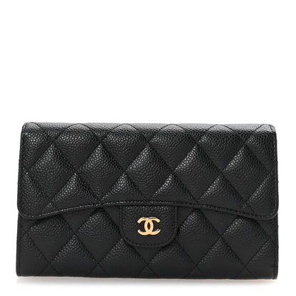 Chanel Caviar Quilted Large Flap Wallet Black 1 of 9