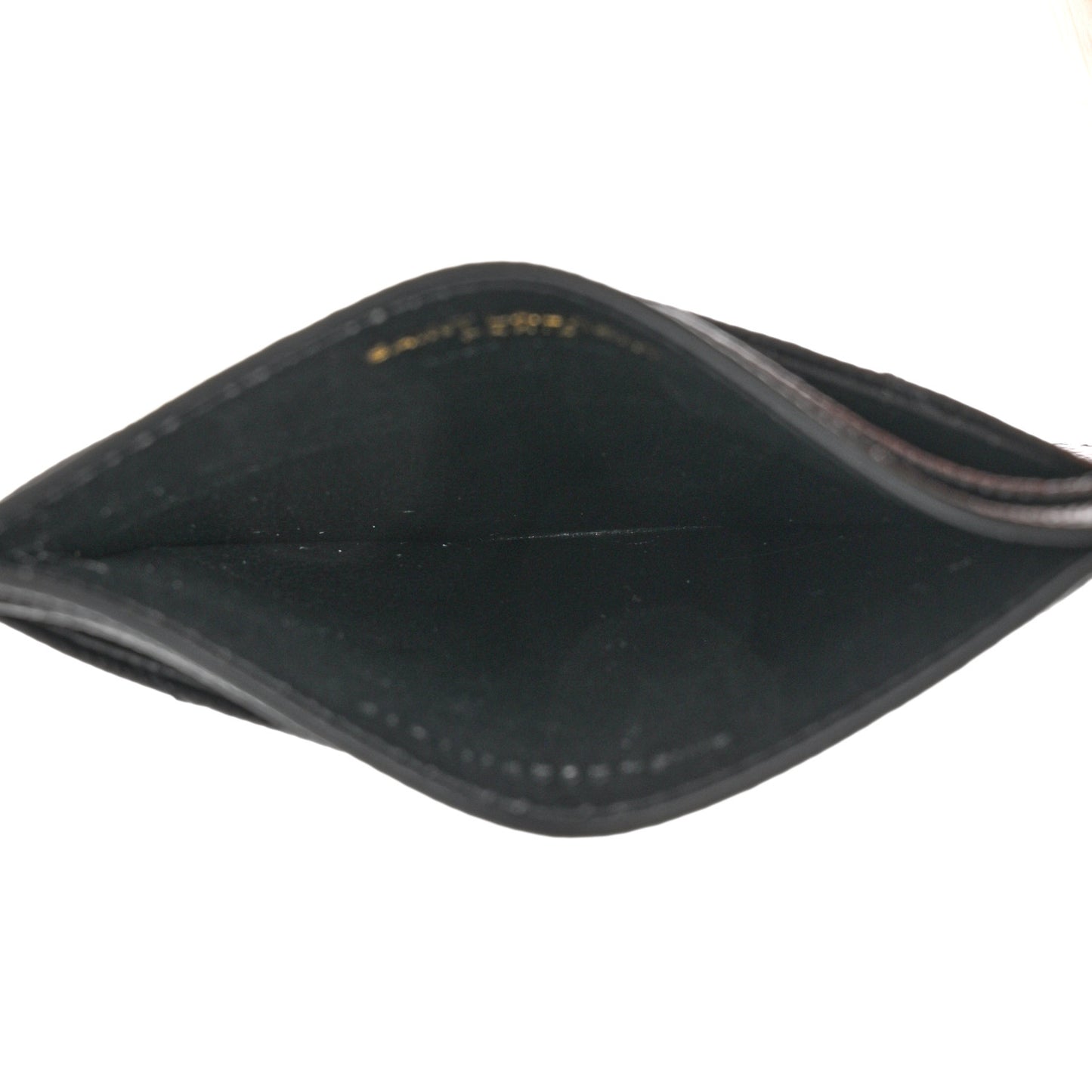 Grain De Poudre Matelasse Chevron Monogram Credit Card Case Black