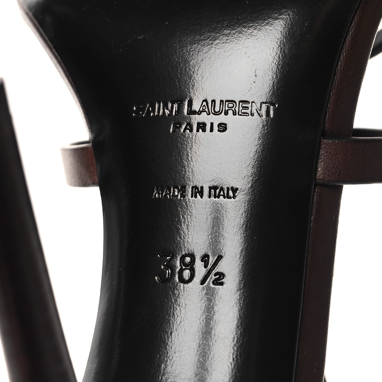 Saint Laurent Calfskin Cassandra 100 Sandals 38.5 Moro 7 of 9