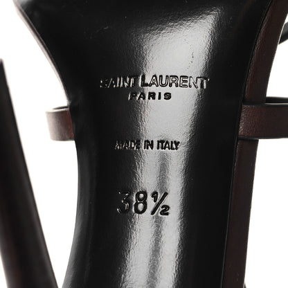 Saint Laurent Calfskin Cassandra 100 Sandals 38.5 Moro 7 of 9